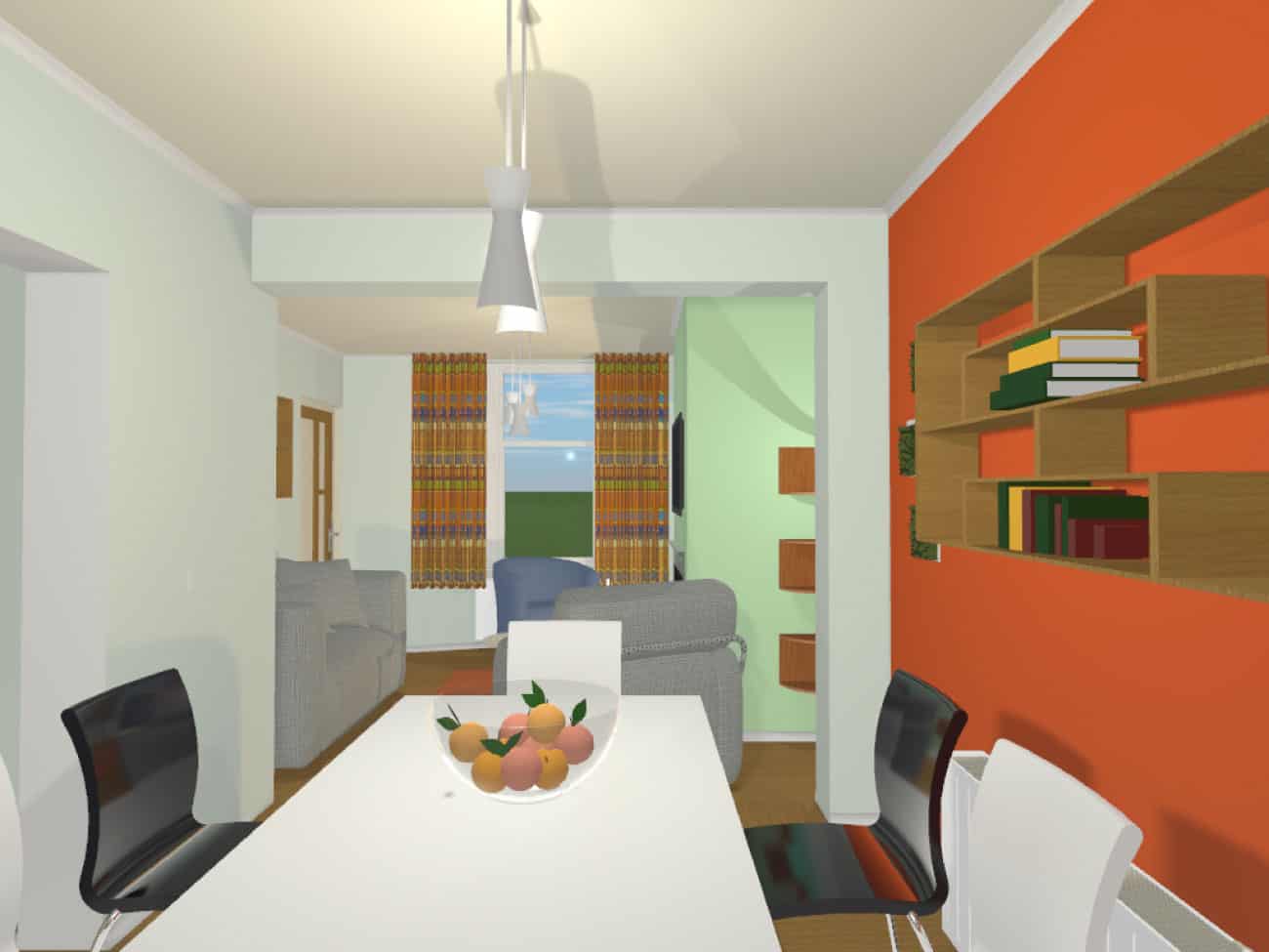 diner lounge design elevation orange wall copyright seasonal soul home