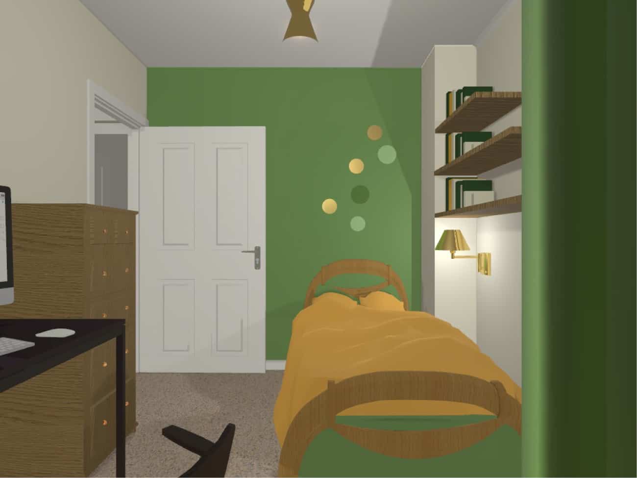 green single bedroom design elevation copyright seasonal soul home