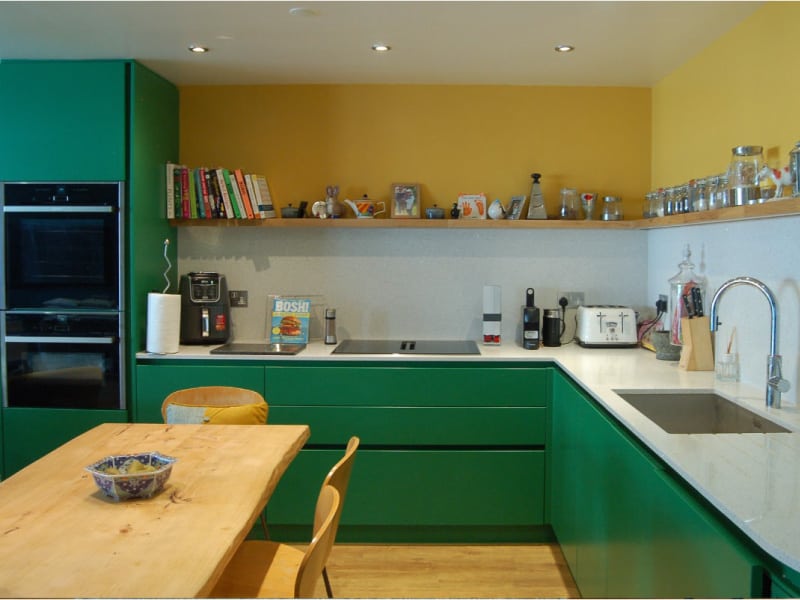 kitchen design in cheltenham by seasonal soul home bold colour