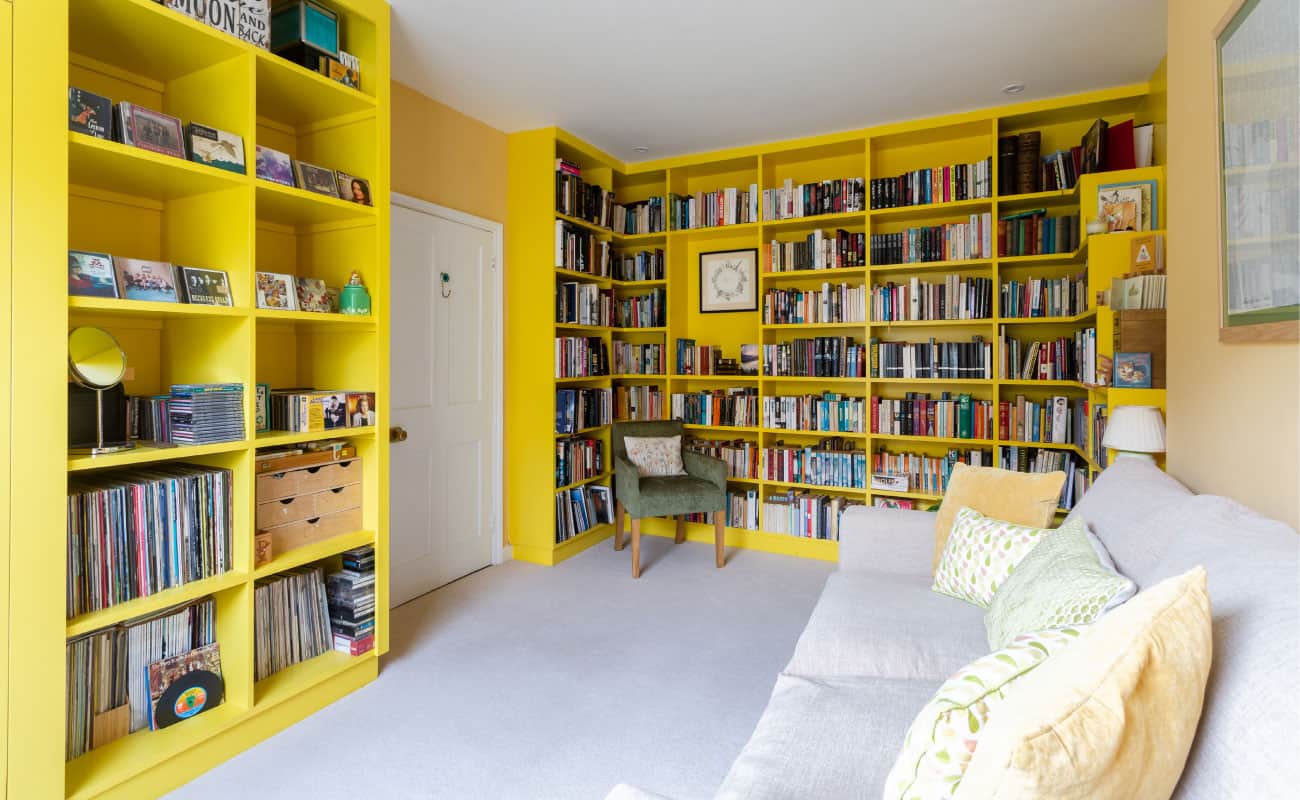 spare bedroom design in cheltenham bespoke bookcase seasonal soul home