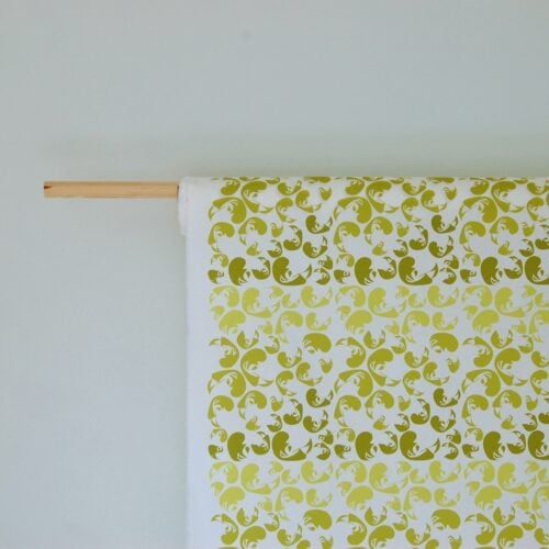 green fabric for a roman blind turning leaves print seasonal soul home interiors cotswolds by the metre